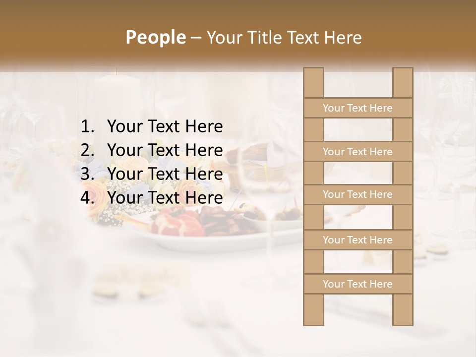 A White Table Topped With A Plate Of Food And Wine Glasses PowerPoint Template
