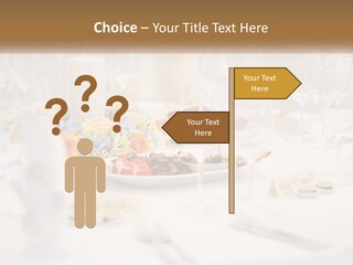 A White Table Topped With A Plate Of Food And Wine Glasses PowerPoint Template