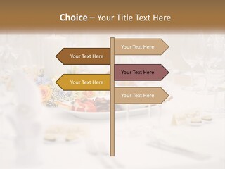 A White Table Topped With A Plate Of Food And Wine Glasses PowerPoint Template