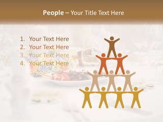 A White Table Topped With A Plate Of Food And Wine Glasses PowerPoint Template