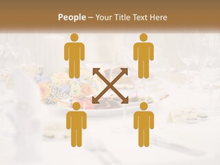 A White Table Topped With A Plate Of Food And Wine Glasses PowerPoint Template