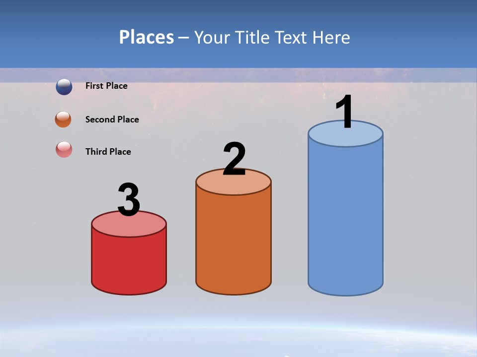 An Image Of A Space Station With Clouds And Stars PowerPoint Template