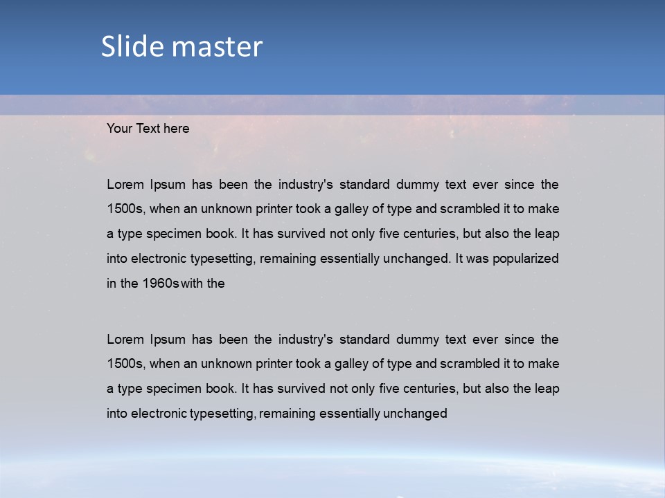 An Image Of A Space Station With Clouds And Stars PowerPoint Template