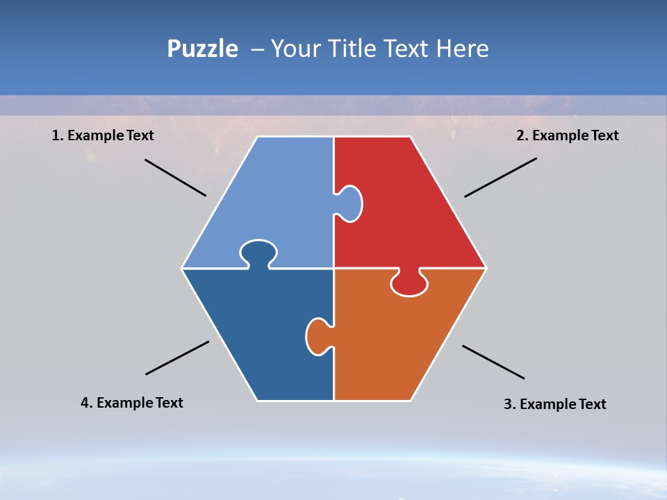 An Image Of A Space Station With Clouds And Stars PowerPoint Template