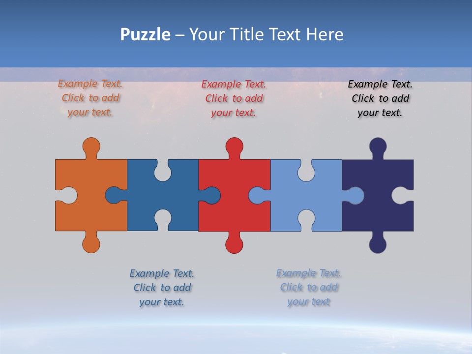 An Image Of A Space Station With Clouds And Stars PowerPoint Template