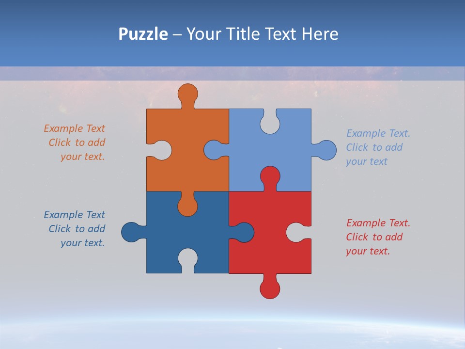An Image Of A Space Station With Clouds And Stars PowerPoint Template