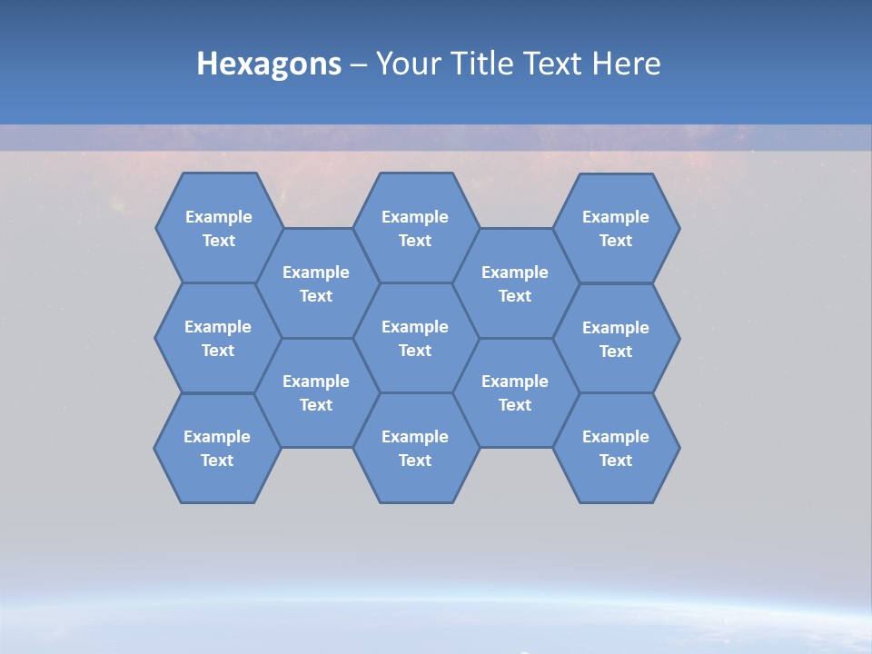 An Image Of A Space Station With Clouds And Stars PowerPoint Template