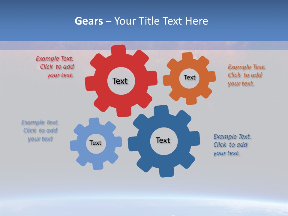 An Image Of A Space Station With Clouds And Stars PowerPoint Template
