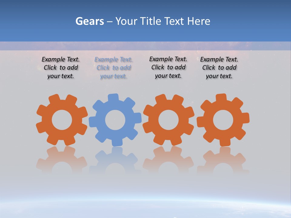 An Image Of A Space Station With Clouds And Stars PowerPoint Template