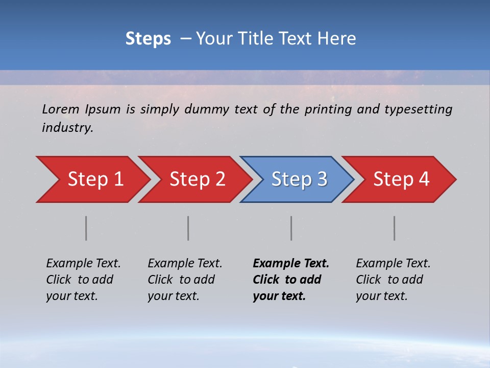 An Image Of A Space Station With Clouds And Stars PowerPoint Template