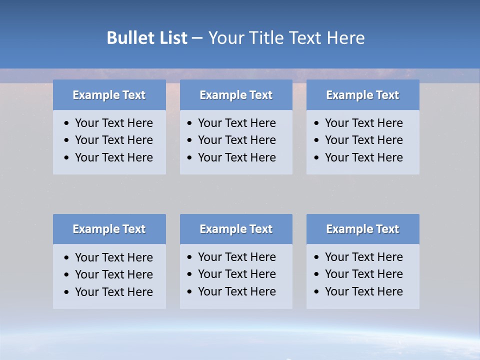 An Image Of A Space Station With Clouds And Stars PowerPoint Template
