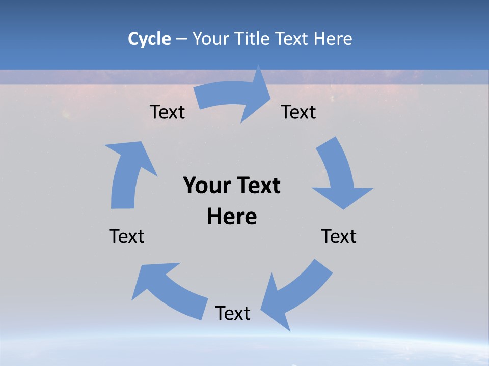 An Image Of A Space Station With Clouds And Stars PowerPoint Template