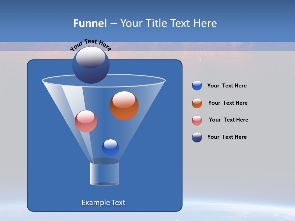 An Image Of A Space Station With Clouds And Stars PowerPoint Template