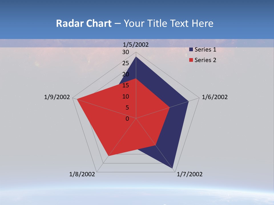 An Image Of A Space Station With Clouds And Stars PowerPoint Template