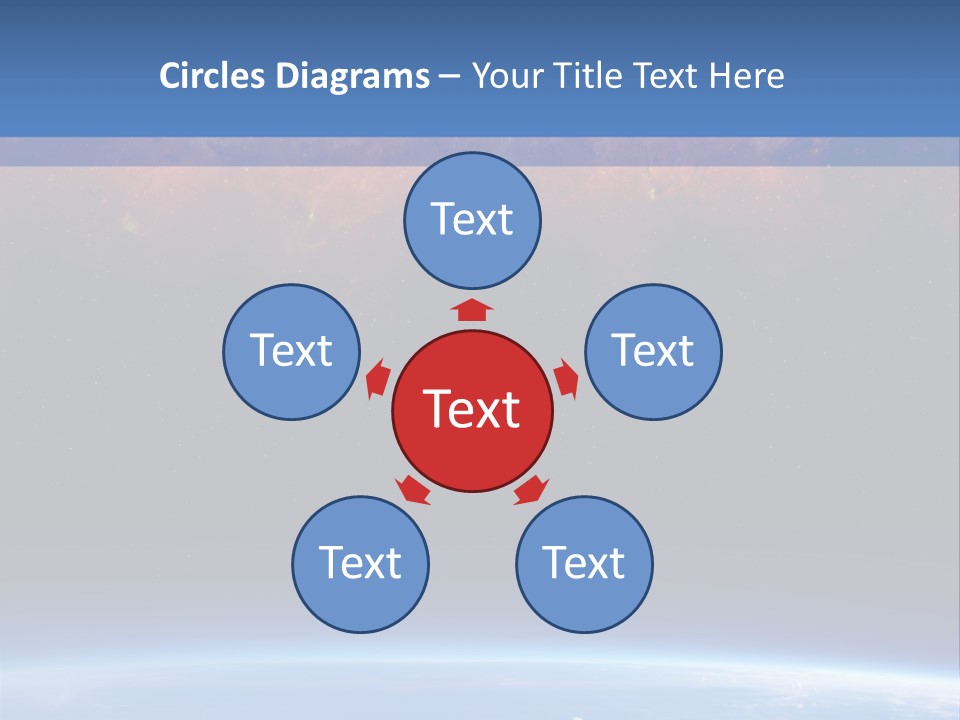 An Image Of A Space Station With Clouds And Stars PowerPoint Template