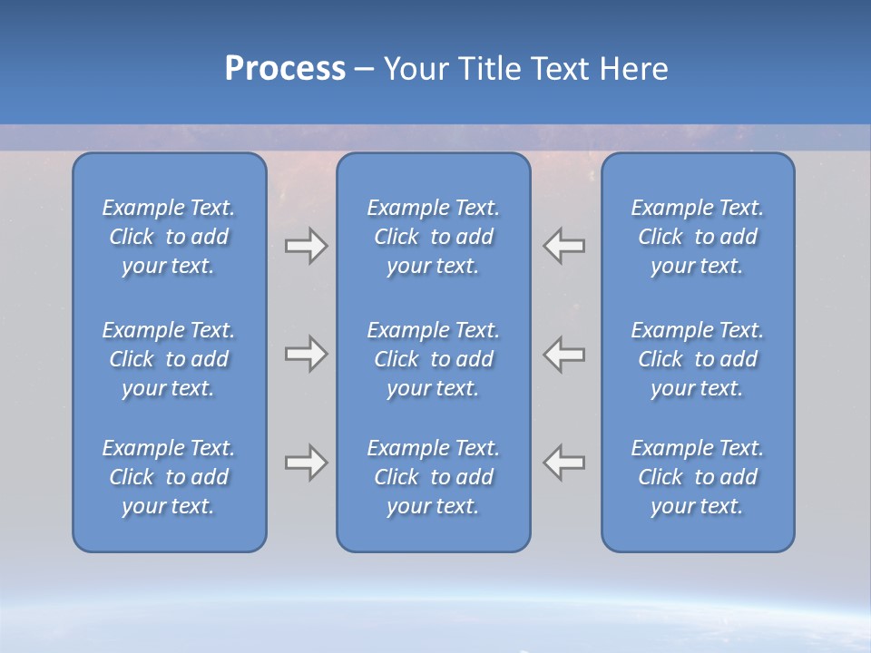 An Image Of A Space Station With Clouds And Stars PowerPoint Template