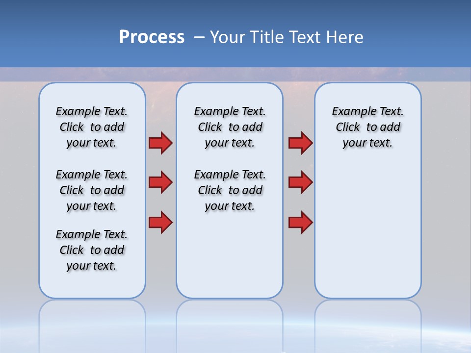 An Image Of A Space Station With Clouds And Stars PowerPoint Template