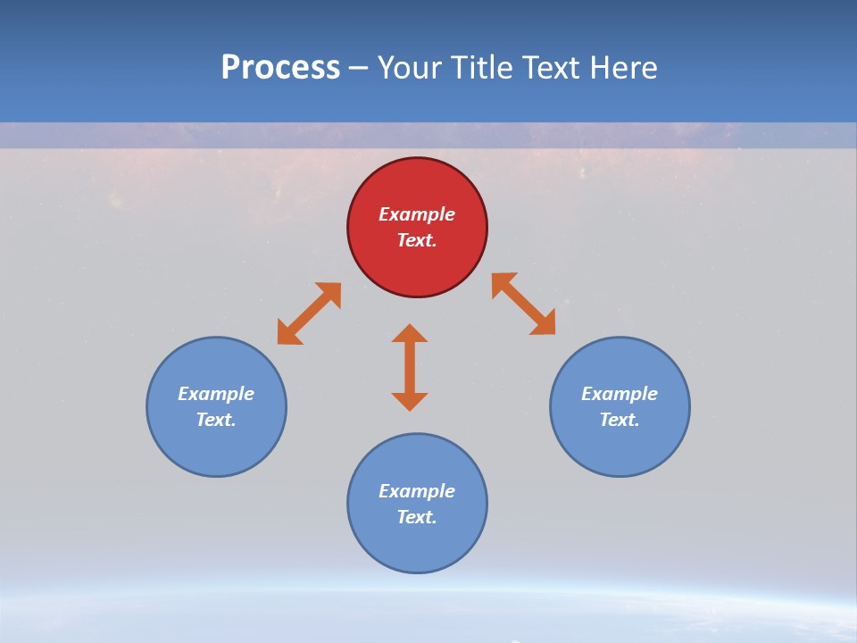 An Image Of A Space Station With Clouds And Stars PowerPoint Template