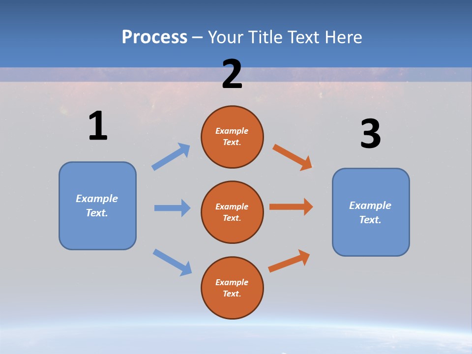 An Image Of A Space Station With Clouds And Stars PowerPoint Template