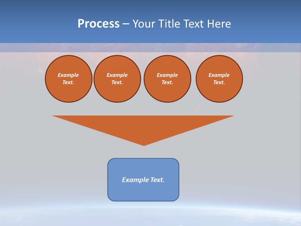 An Image Of A Space Station With Clouds And Stars PowerPoint Template