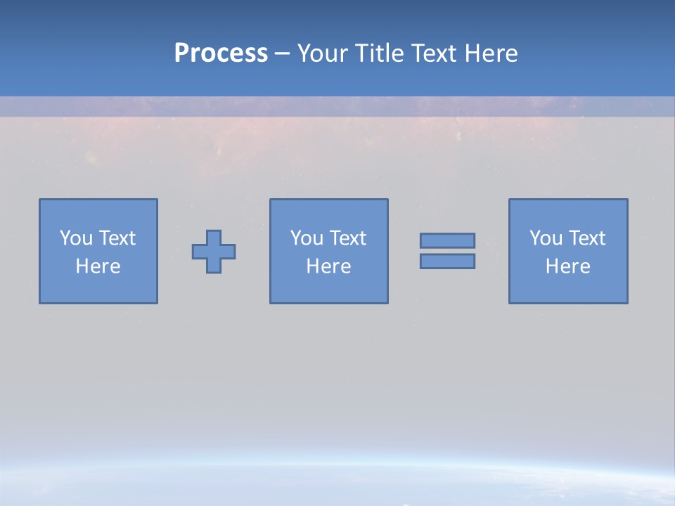 An Image Of A Space Station With Clouds And Stars PowerPoint Template