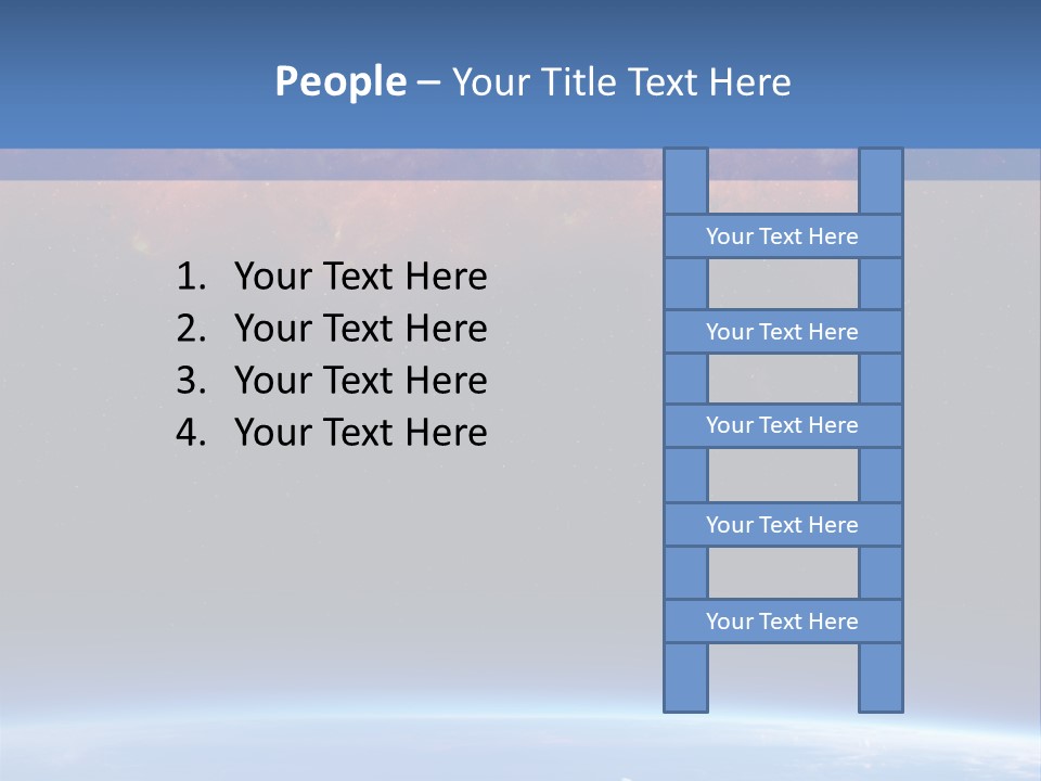 An Image Of A Space Station With Clouds And Stars PowerPoint Template