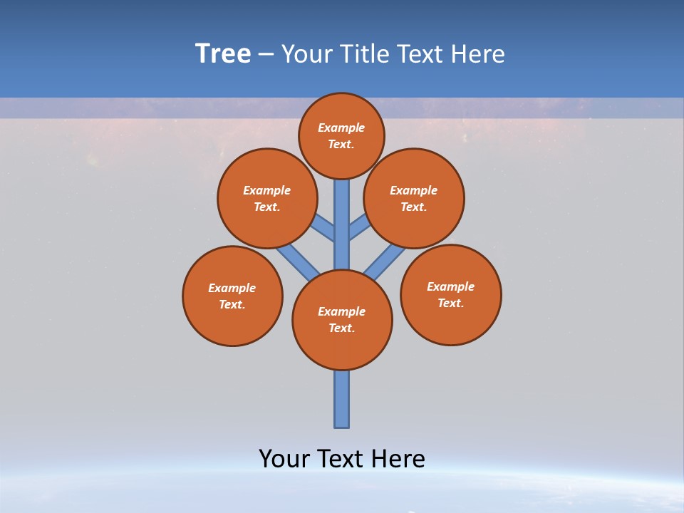 An Image Of A Space Station With Clouds And Stars PowerPoint Template