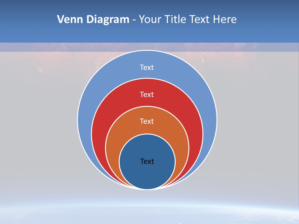 An Image Of A Space Station With Clouds And Stars PowerPoint Template