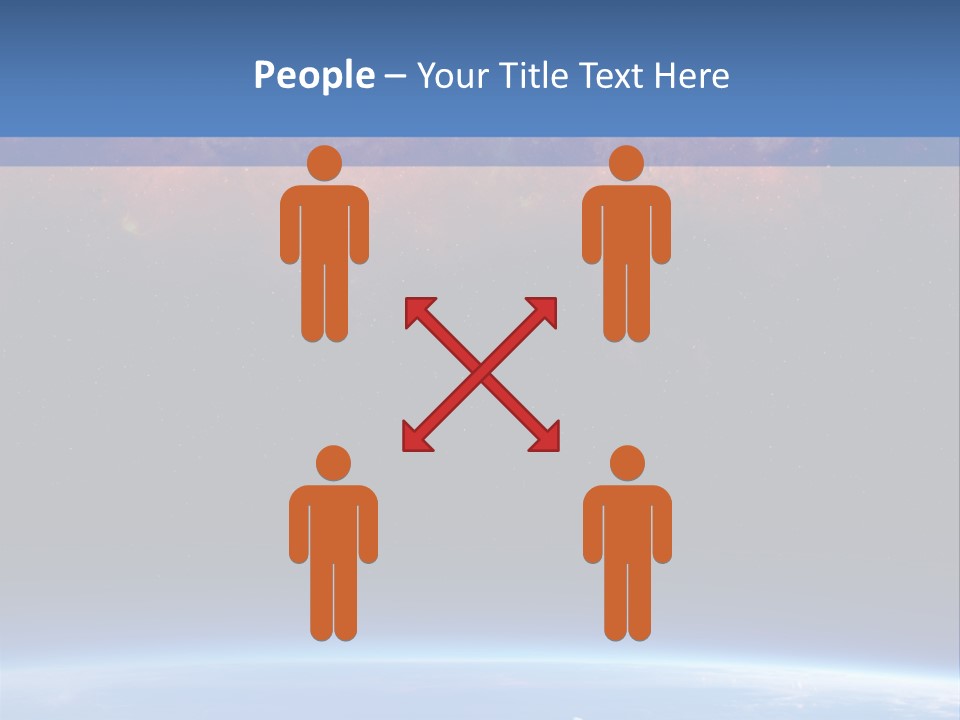 An Image Of A Space Station With Clouds And Stars PowerPoint Template