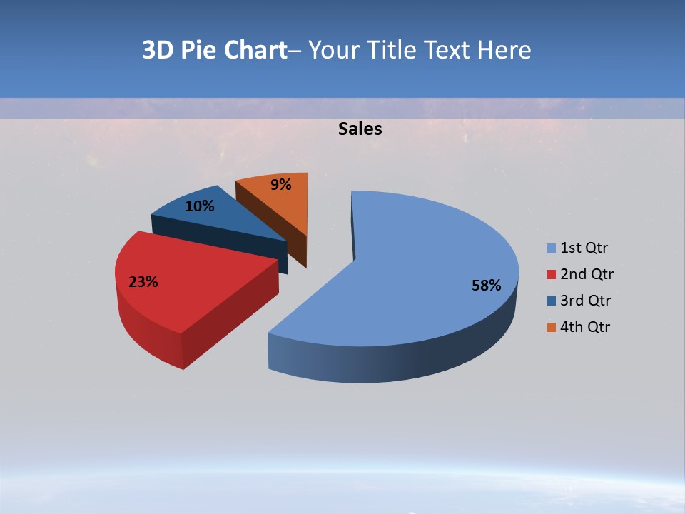 An Image Of A Space Station With Clouds And Stars PowerPoint Template