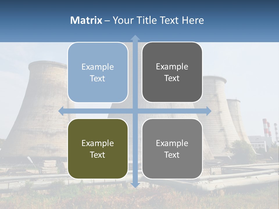 A Power Plant With Three Towers In The Background PowerPoint Template