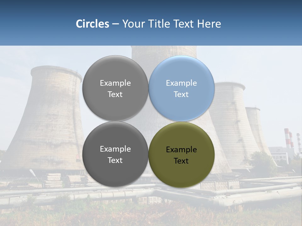 A Power Plant With Three Towers In The Background PowerPoint Template