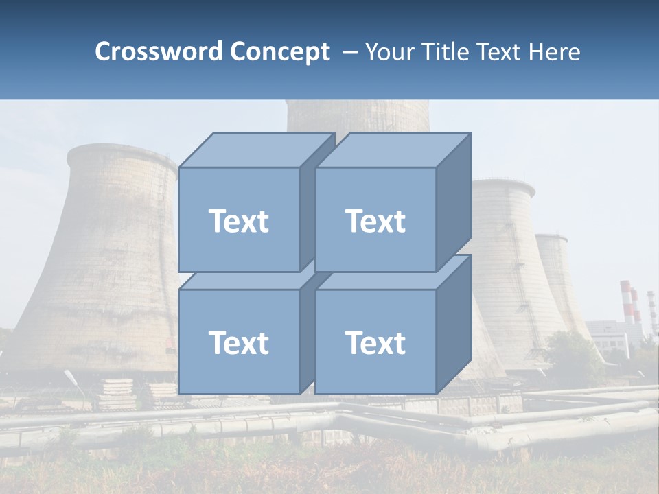 A Power Plant With Three Towers In The Background PowerPoint Template