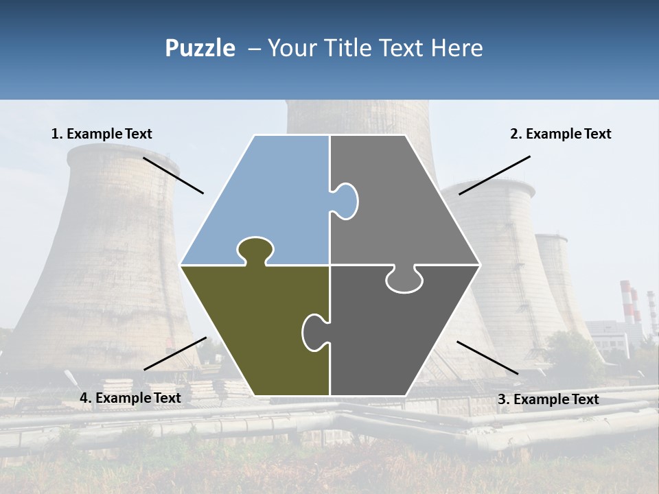 A Power Plant With Three Towers In The Background PowerPoint Template