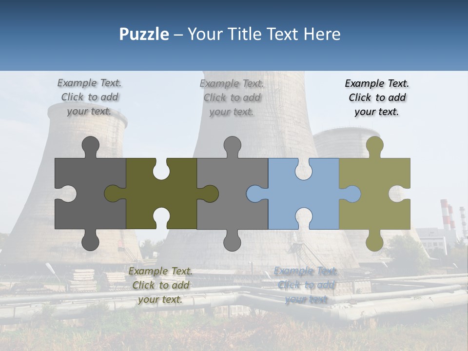 A Power Plant With Three Towers In The Background PowerPoint Template