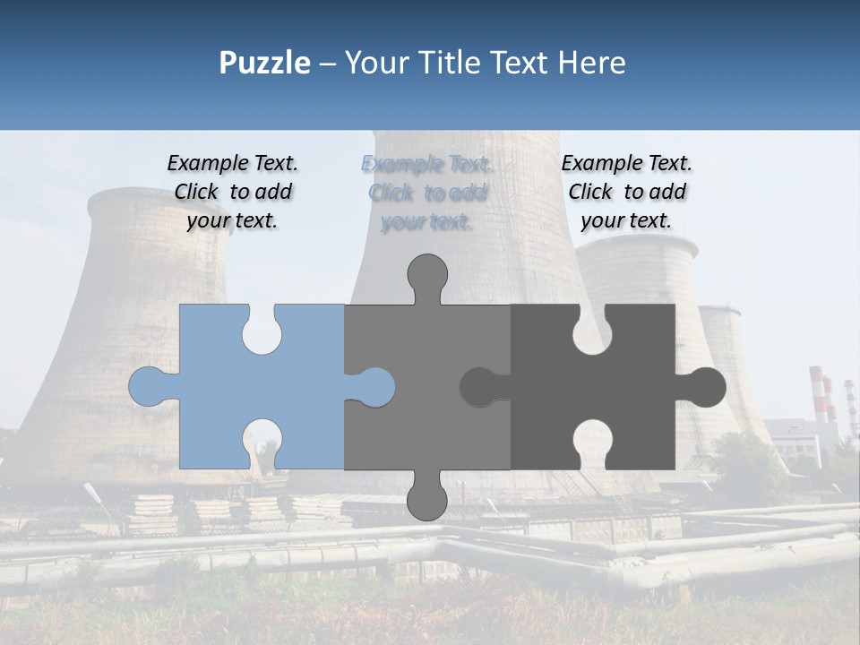 A Power Plant With Three Towers In The Background PowerPoint Template