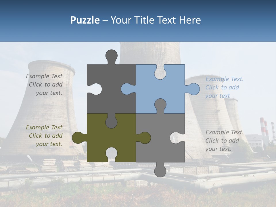 A Power Plant With Three Towers In The Background PowerPoint Template