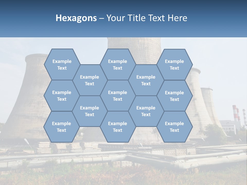 A Power Plant With Three Towers In The Background PowerPoint Template