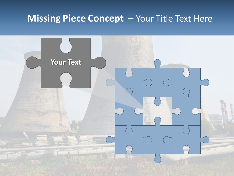 A Power Plant With Three Towers In The Background PowerPoint Template