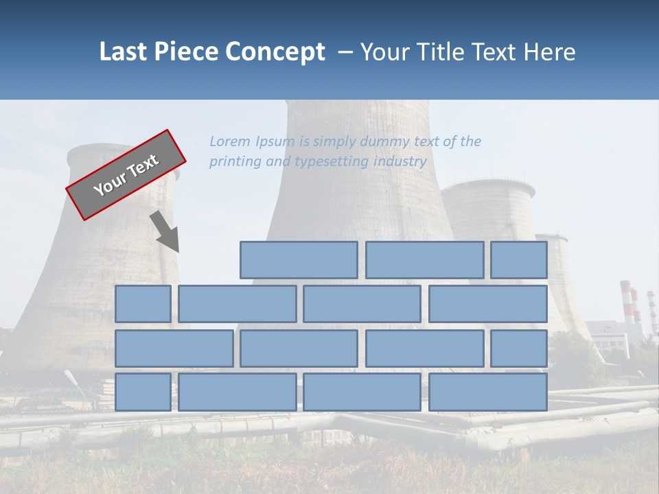 A Power Plant With Three Towers In The Background PowerPoint Template