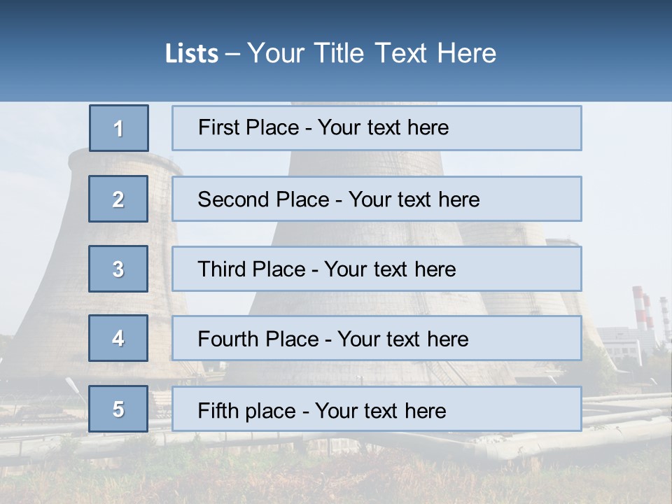A Power Plant With Three Towers In The Background PowerPoint Template