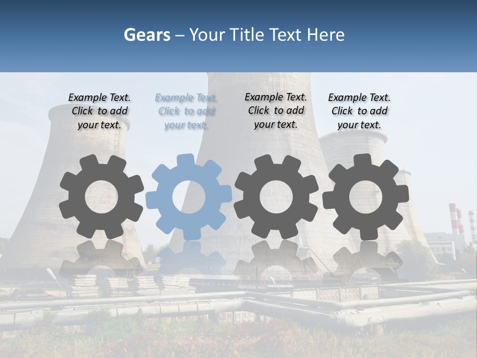 A Power Plant With Three Towers In The Background PowerPoint Template