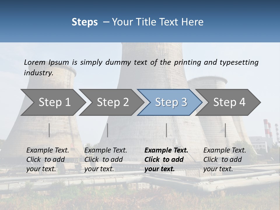 A Power Plant With Three Towers In The Background PowerPoint Template