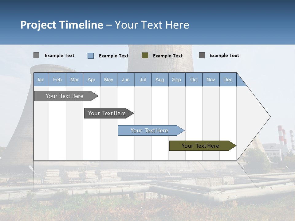 A Power Plant With Three Towers In The Background PowerPoint Template