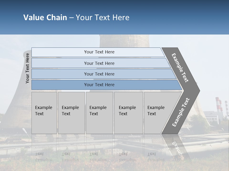 A Power Plant With Three Towers In The Background PowerPoint Template