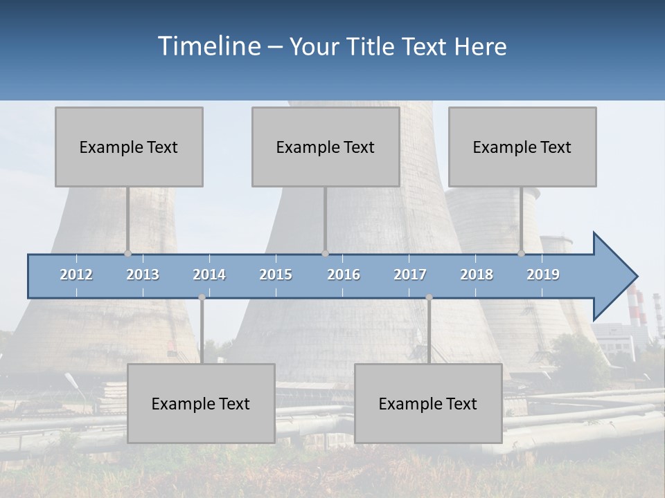 A Power Plant With Three Towers In The Background PowerPoint Template