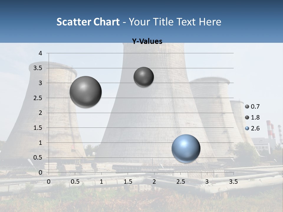 A Power Plant With Three Towers In The Background PowerPoint Template