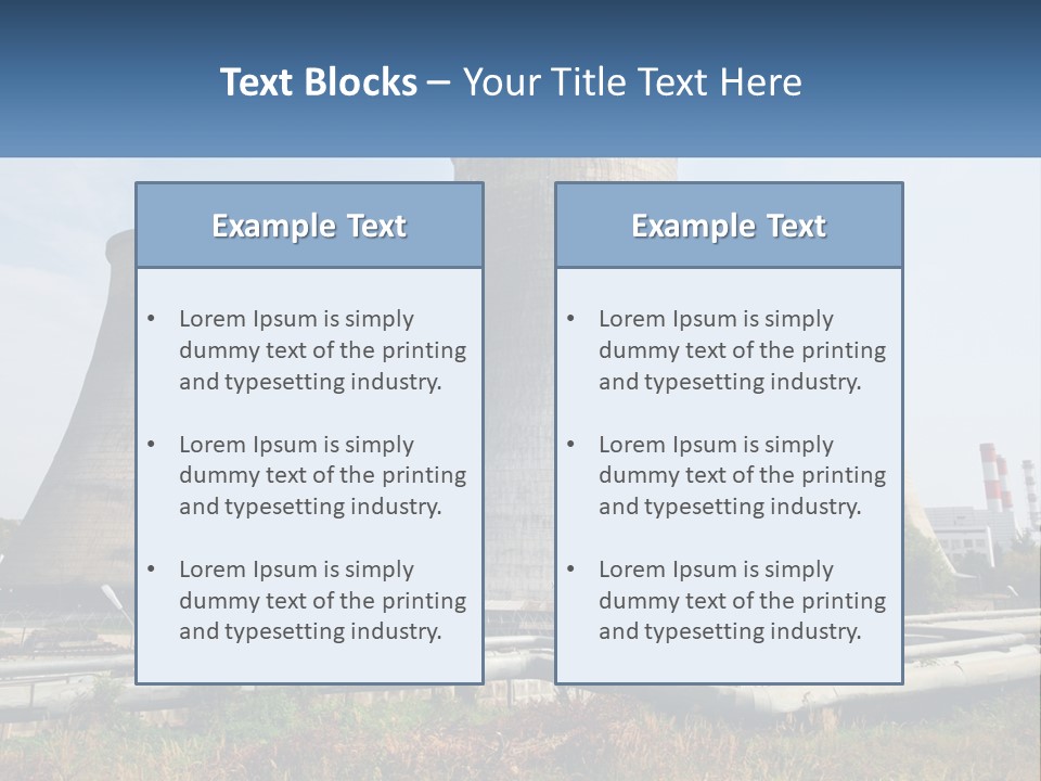 A Power Plant With Three Towers In The Background PowerPoint Template