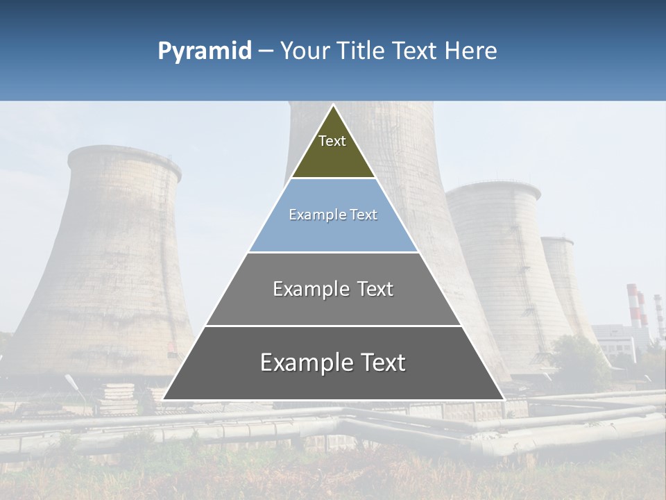 A Power Plant With Three Towers In The Background PowerPoint Template