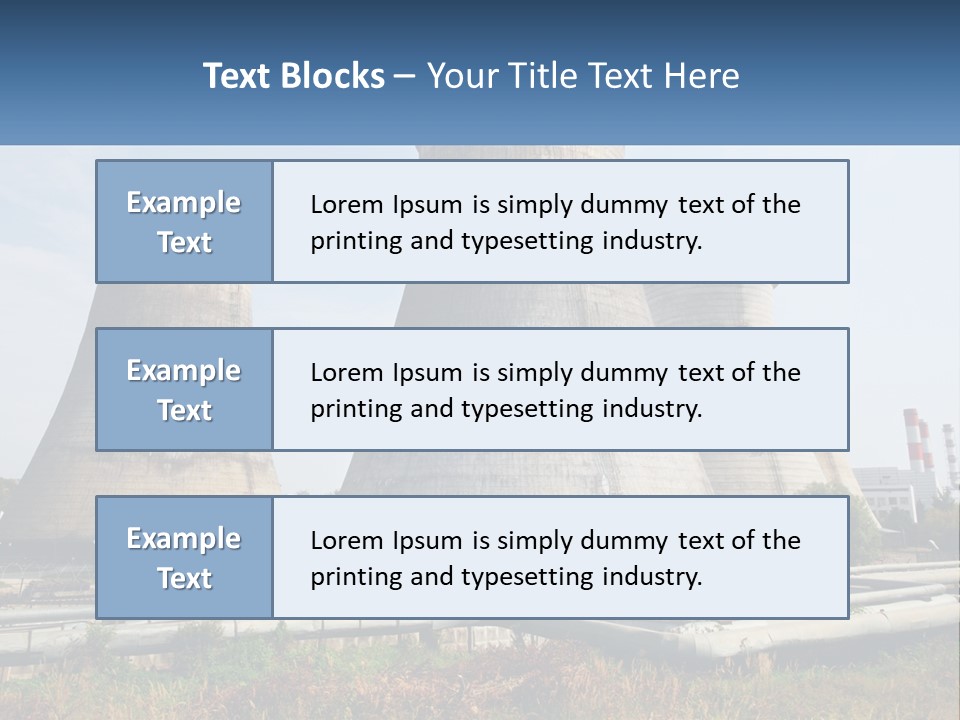 A Power Plant With Three Towers In The Background PowerPoint Template